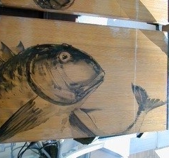 魚絵　絵画看板　