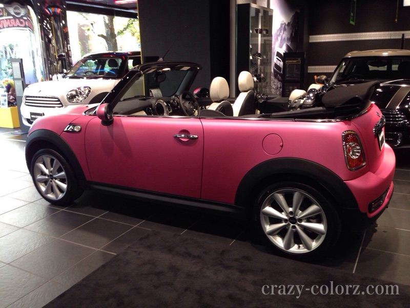 BMW MINI CONVERTIBLE R57 MATTE PINK METALLIC FULL WRAP |