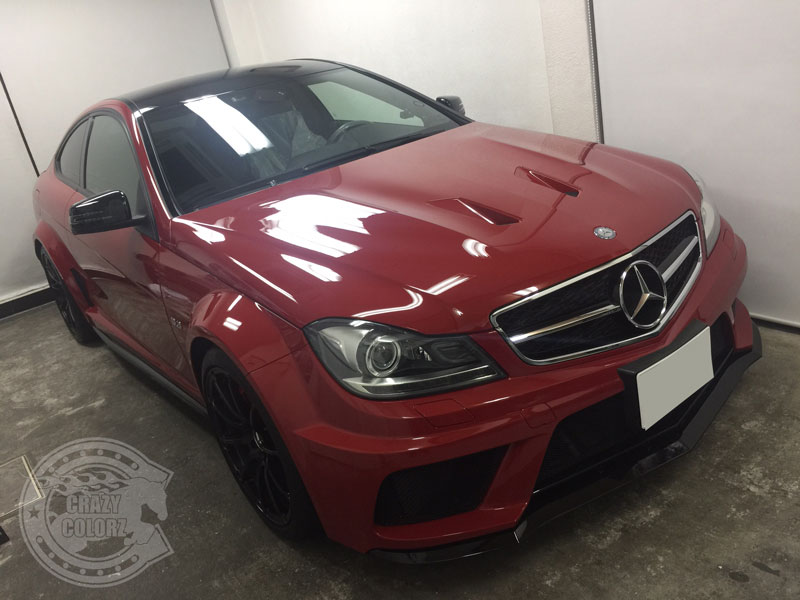 メルセデスベンツ C63 AMG ブラックシリーズ W204」ルーフ ドアモール