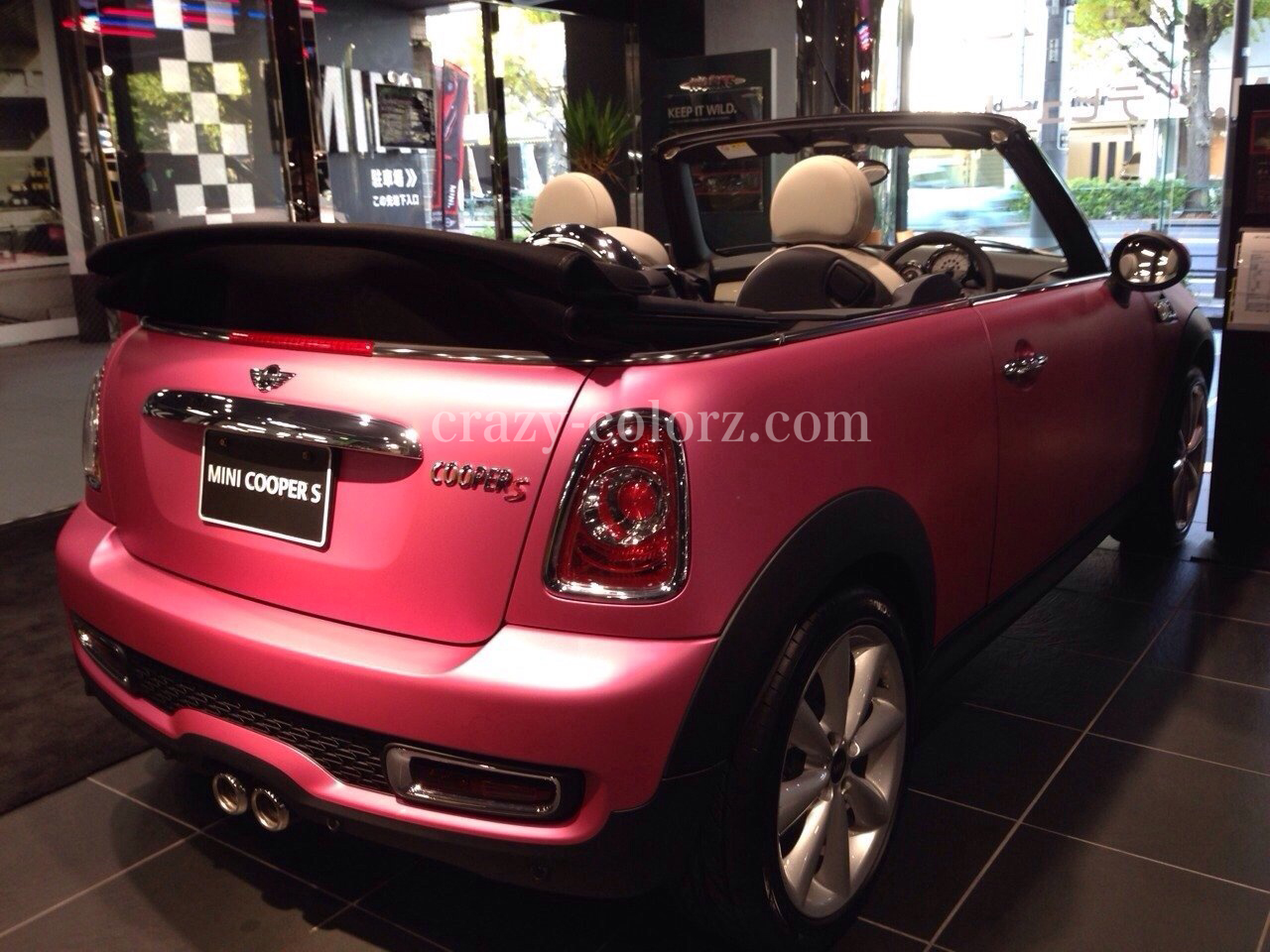 BMW MINI CONVERTIBLE R57 MATTE PINK METALLIC FULL WRAP | カー