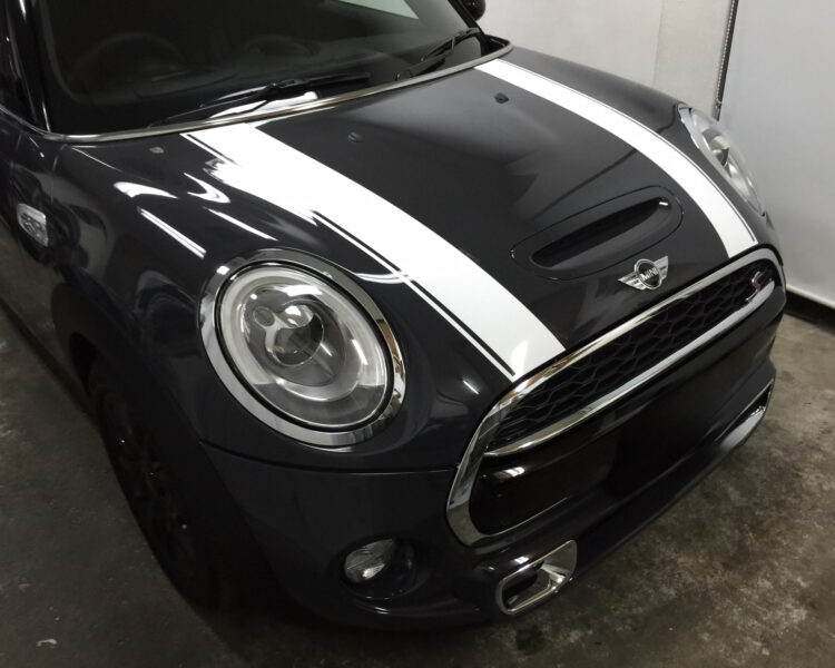 MINI R55,56,57 エンジンフードストライプインストールの完成イメージ