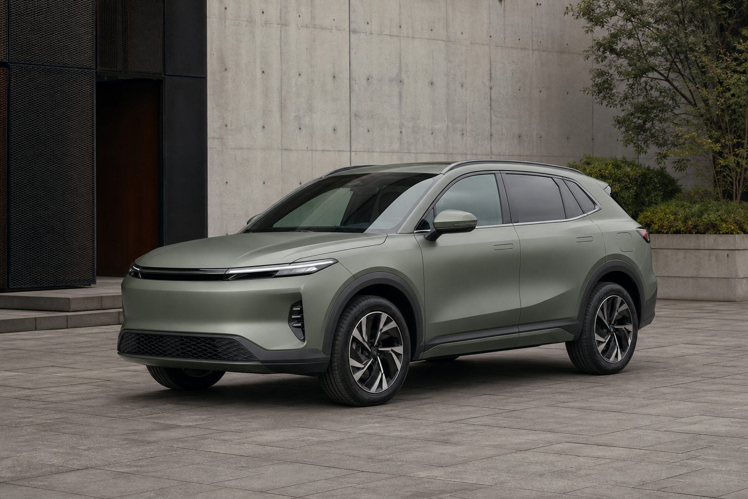 セージやオリーブを含むくすみ系グリーンの自動車カラーイメージ