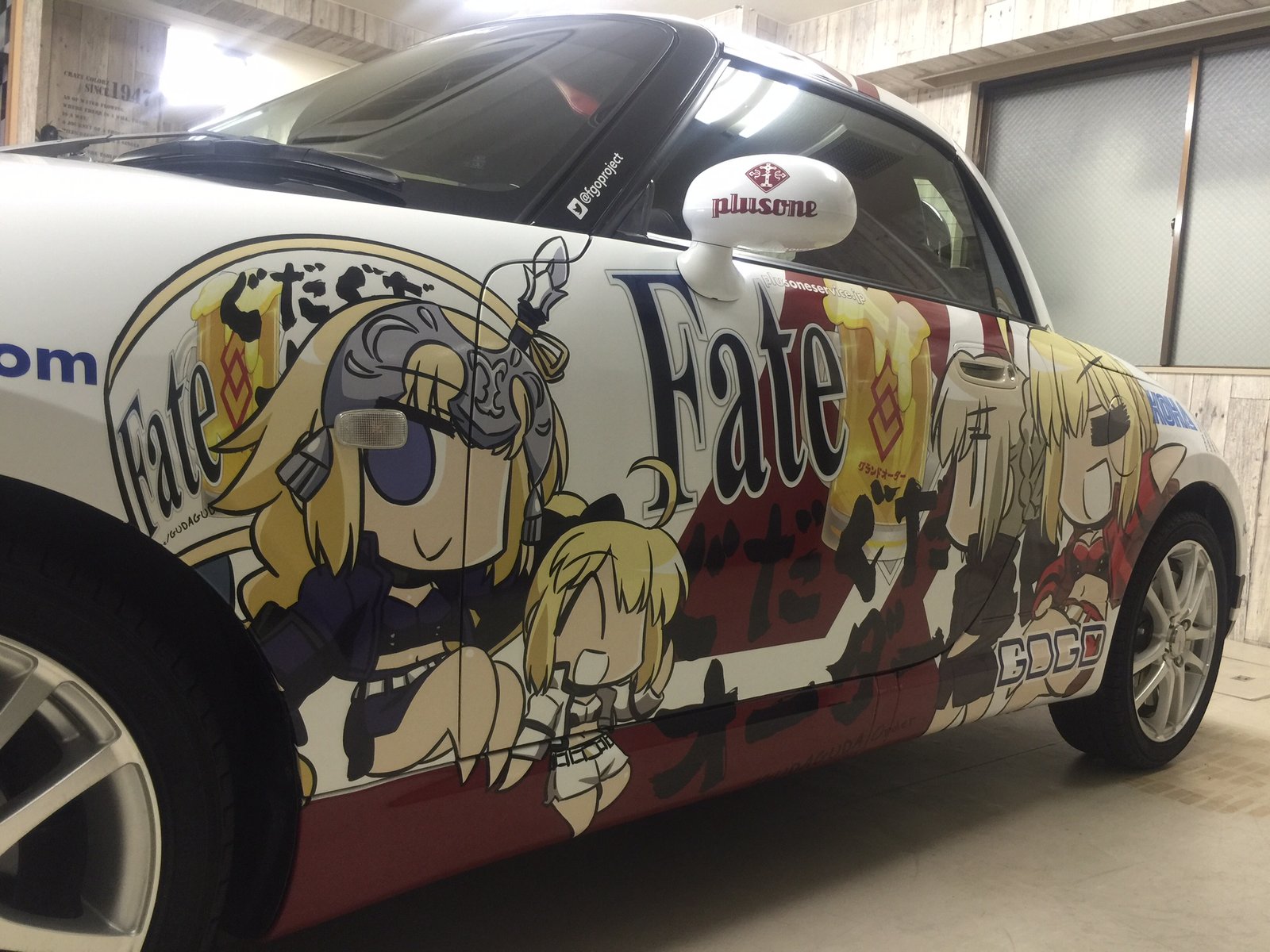 初代ダイハツ コペン 痛車 サイド キャラクターラッピング 東京