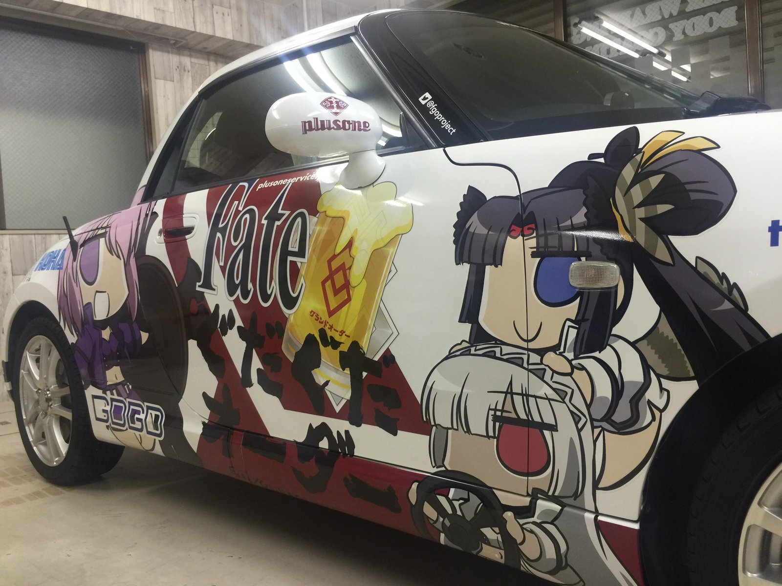初代ダイハツ コペン 痛車 反対側サイド フルラッピング 東京