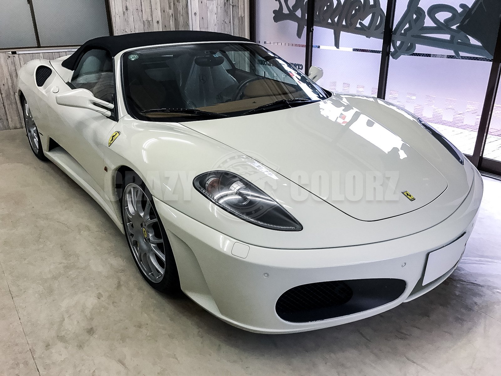 セラミックコーティングとプロテクションフィルムを施工したフェラーリ F430 Spider
