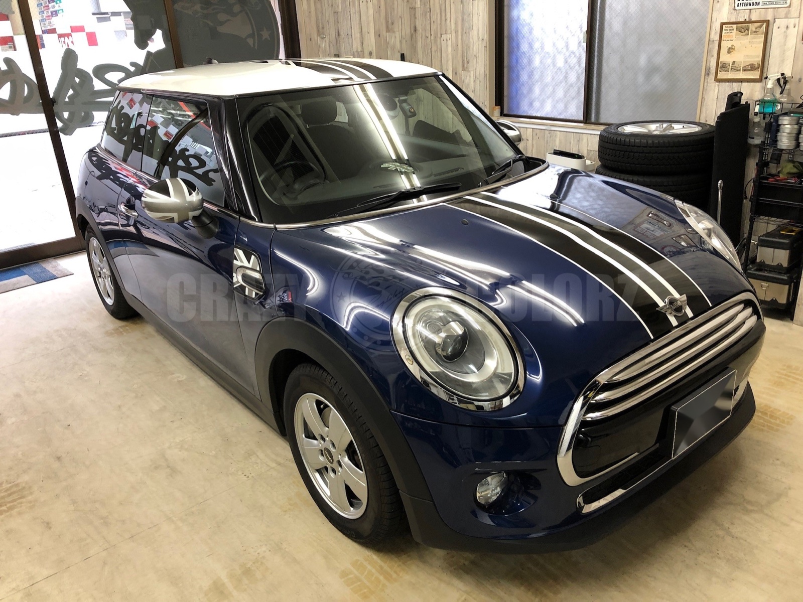 2014〜2017年式 MINI Cooper 3ドア ブラックジャック・ユニオンジャックストライプ施工