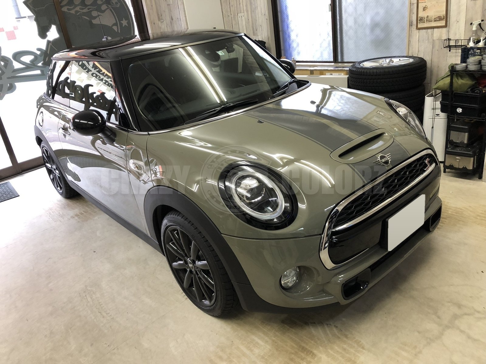 MINI クーパーS ボンネットストライプ施工 東京
