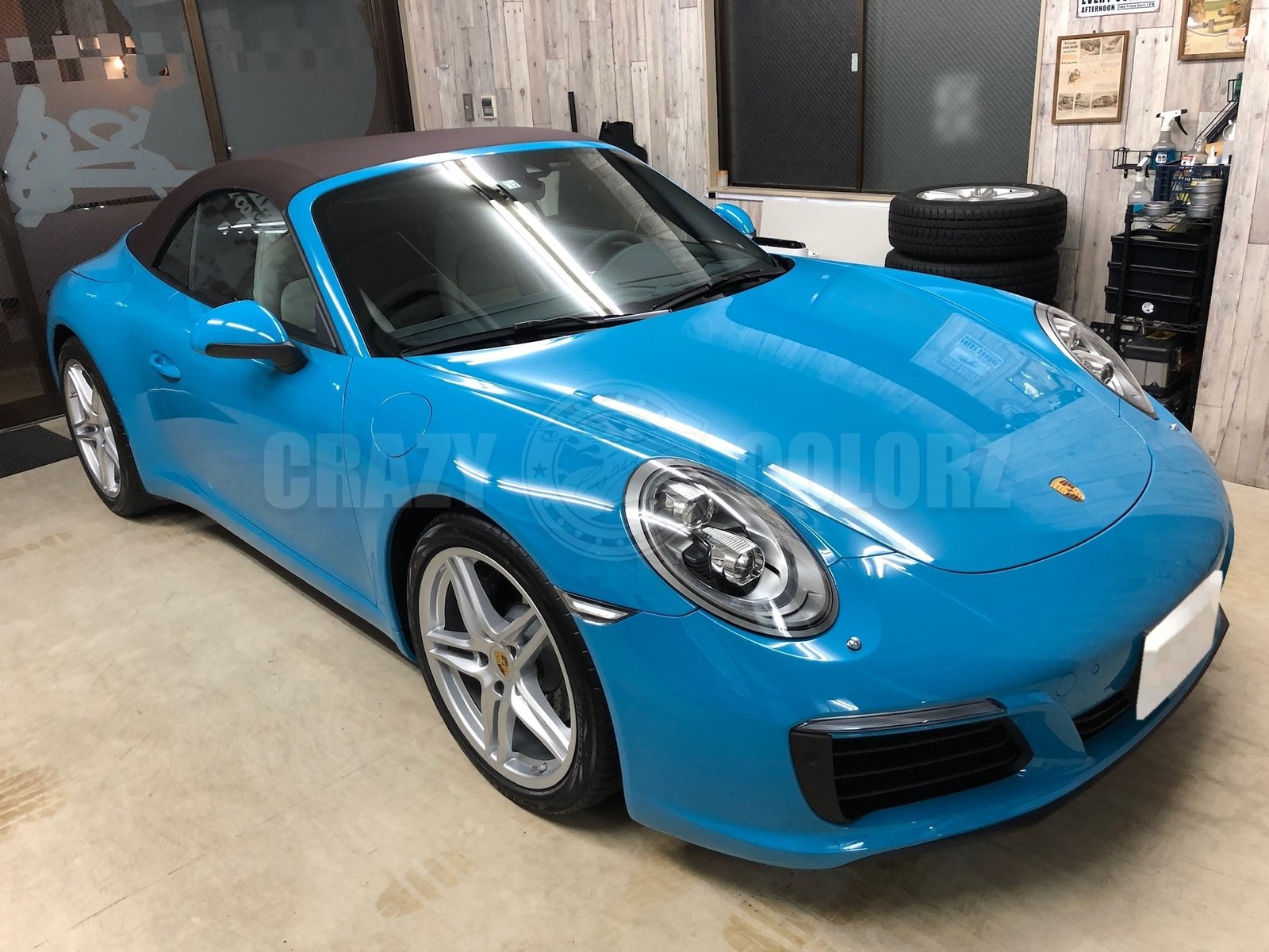 ポルシェ 911 カレラ カブリオレ マイアミブルー セラミックコーティング施工 東京