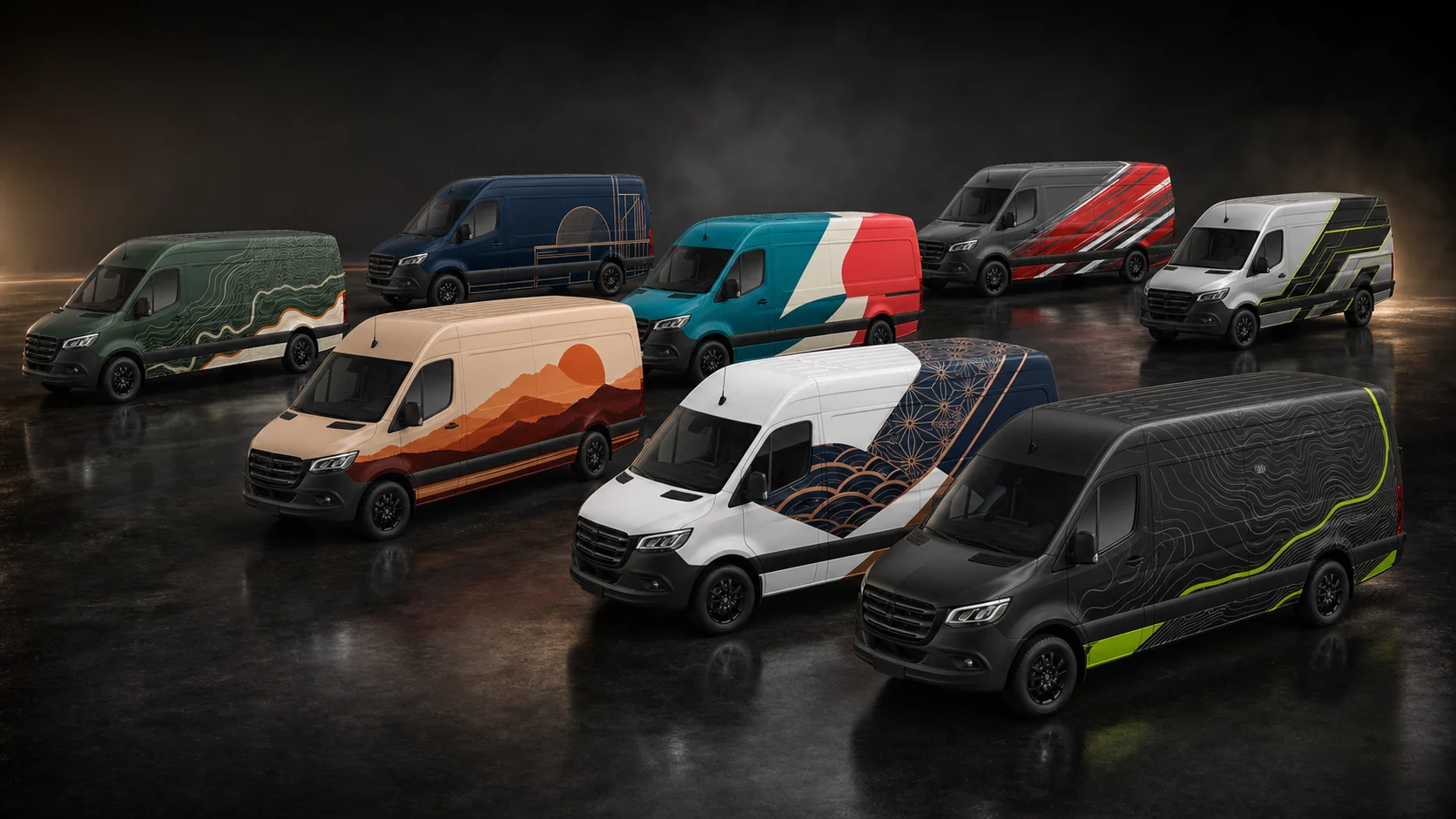 社用車・営業車のフリートマーキングデザインイメージ